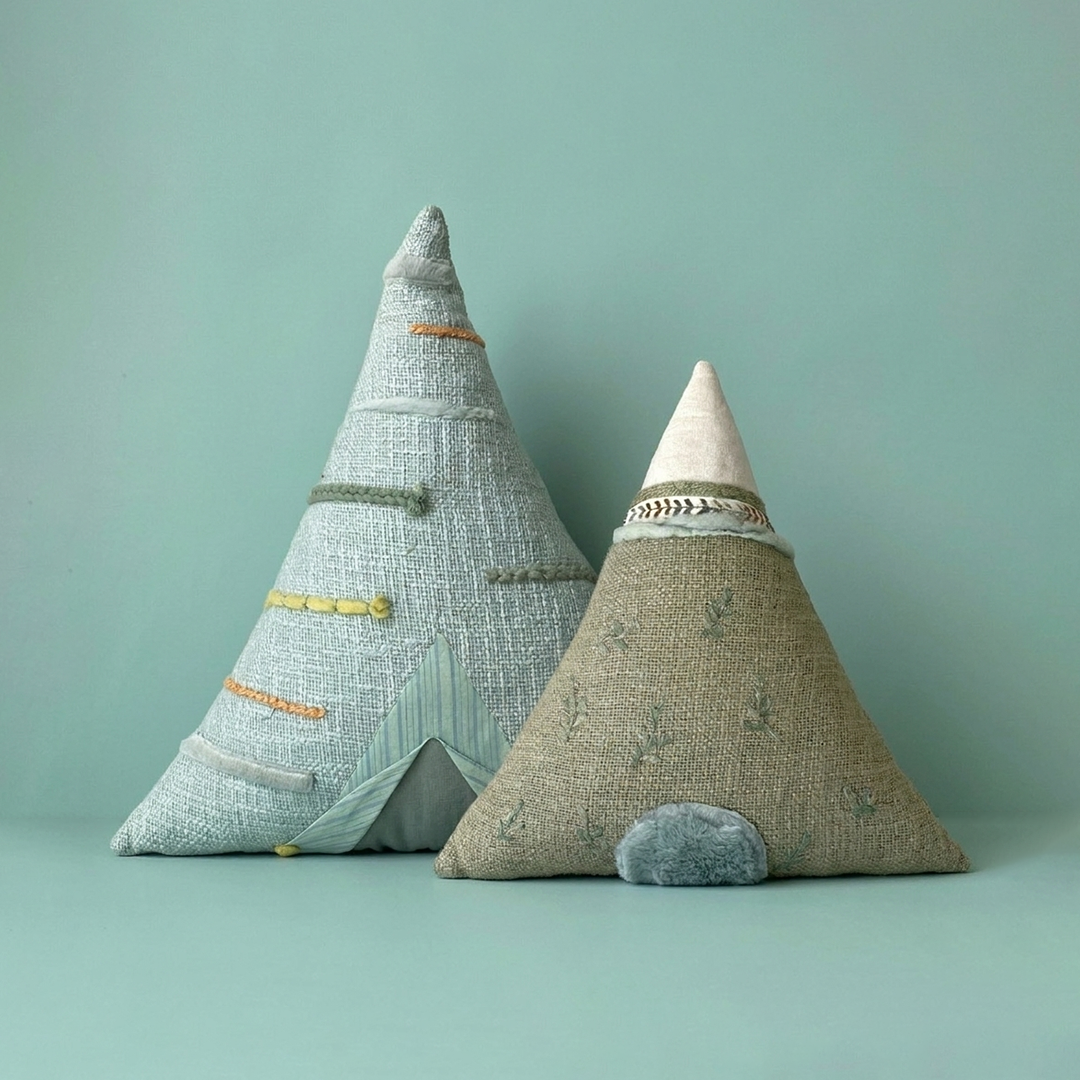 Tee Pee Large (sage) Shaped Cushion
