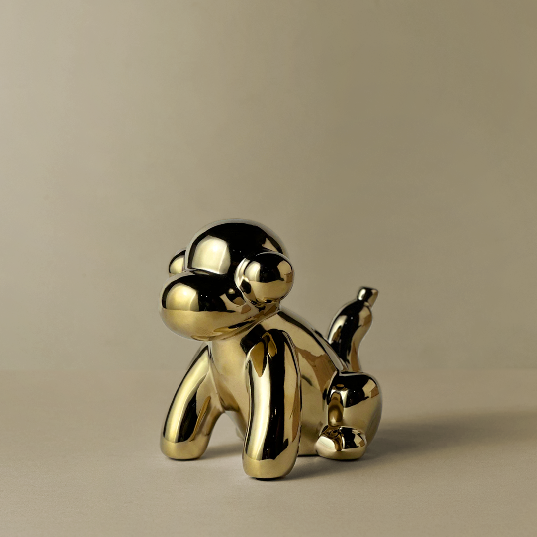 Golden Balloon Monkey Figurine