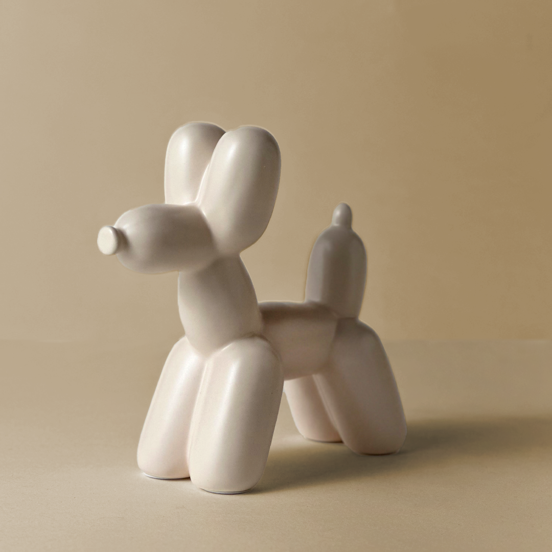 Matte White Balloon Dog Figurine