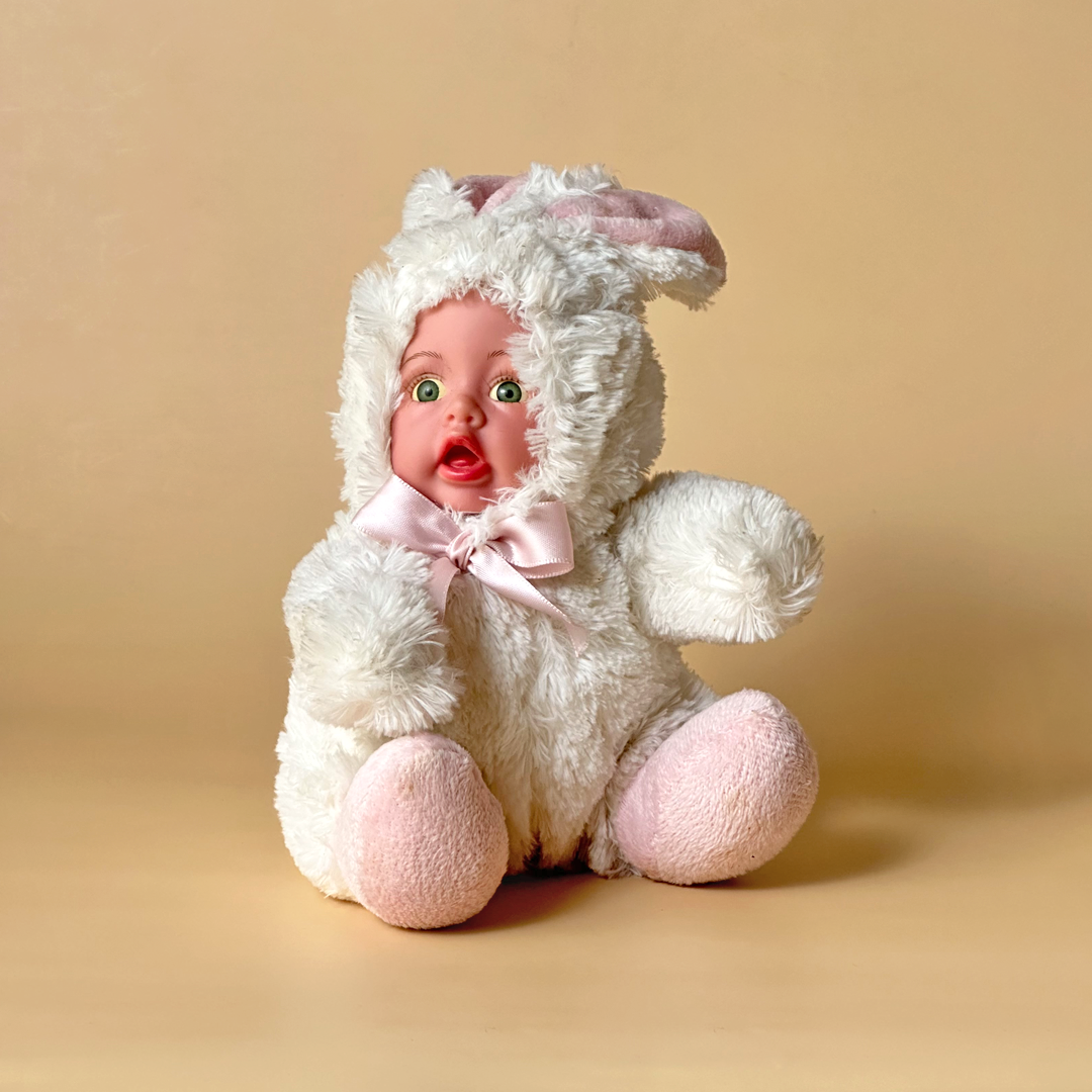 Baby Bunny Doll in Soft White Suit