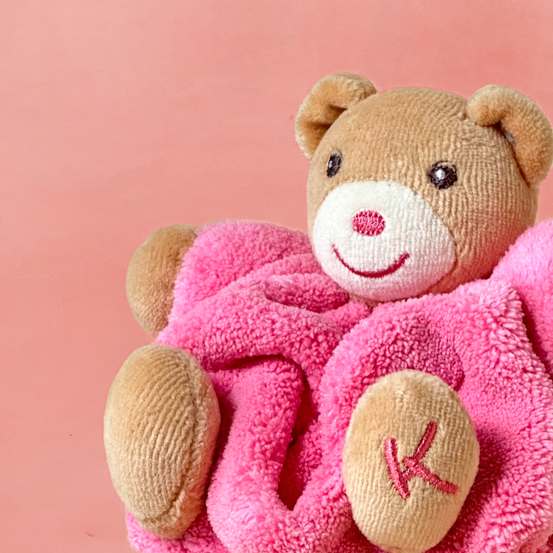 Pink Teddy Plush Comforter Toy