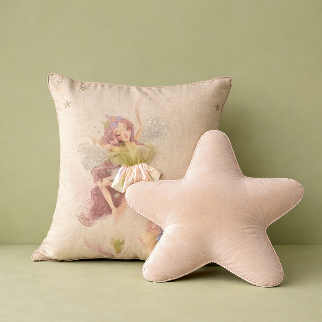 Rainbow Star Cushion Peach