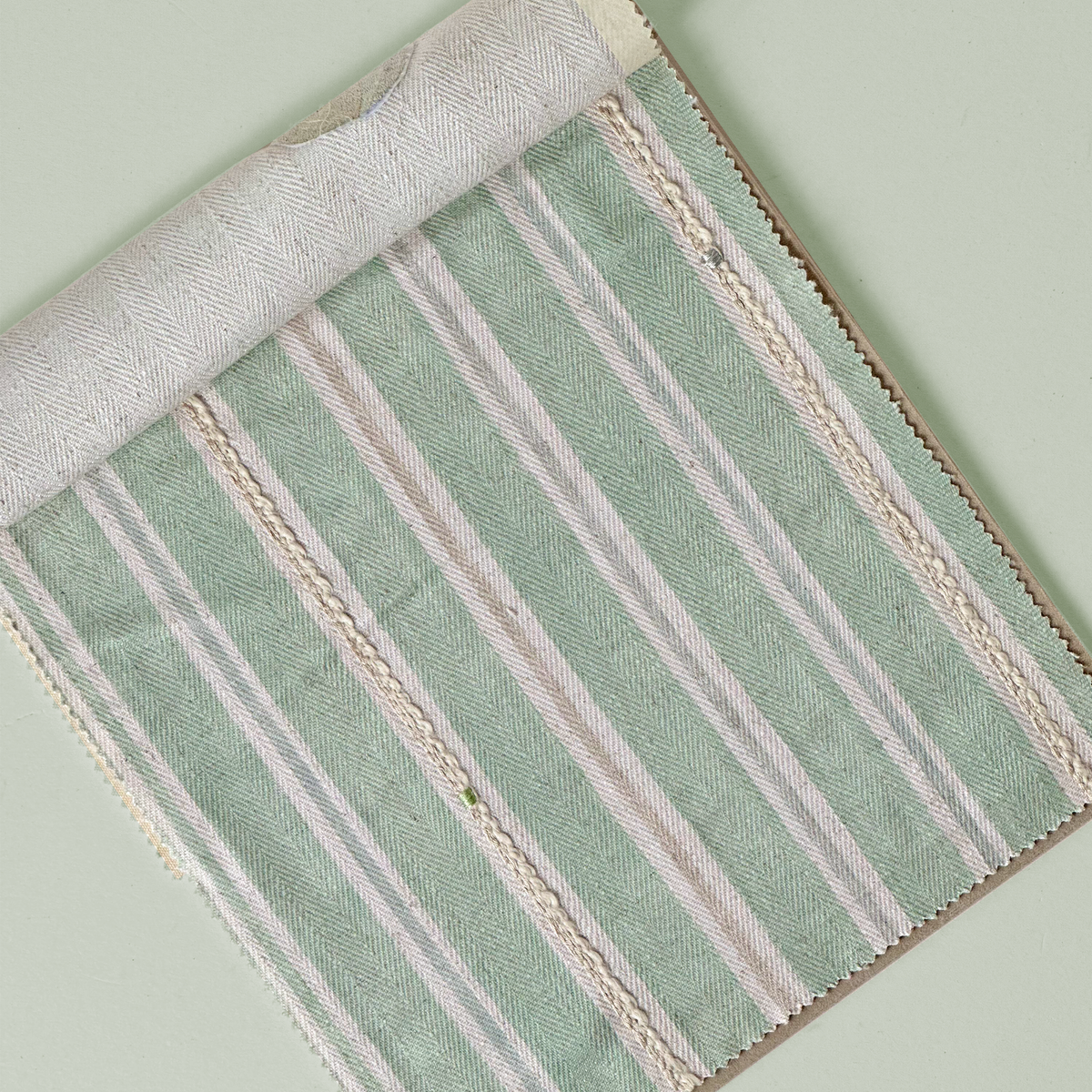 Bon Voyage Sage Striped Fabric