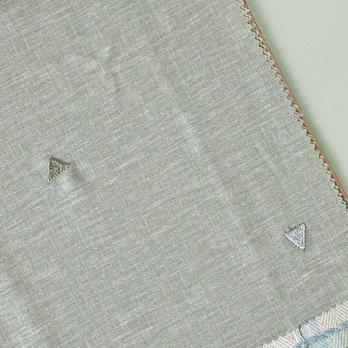 Bon Voyage Sage Geometric Embroidered Fabric
