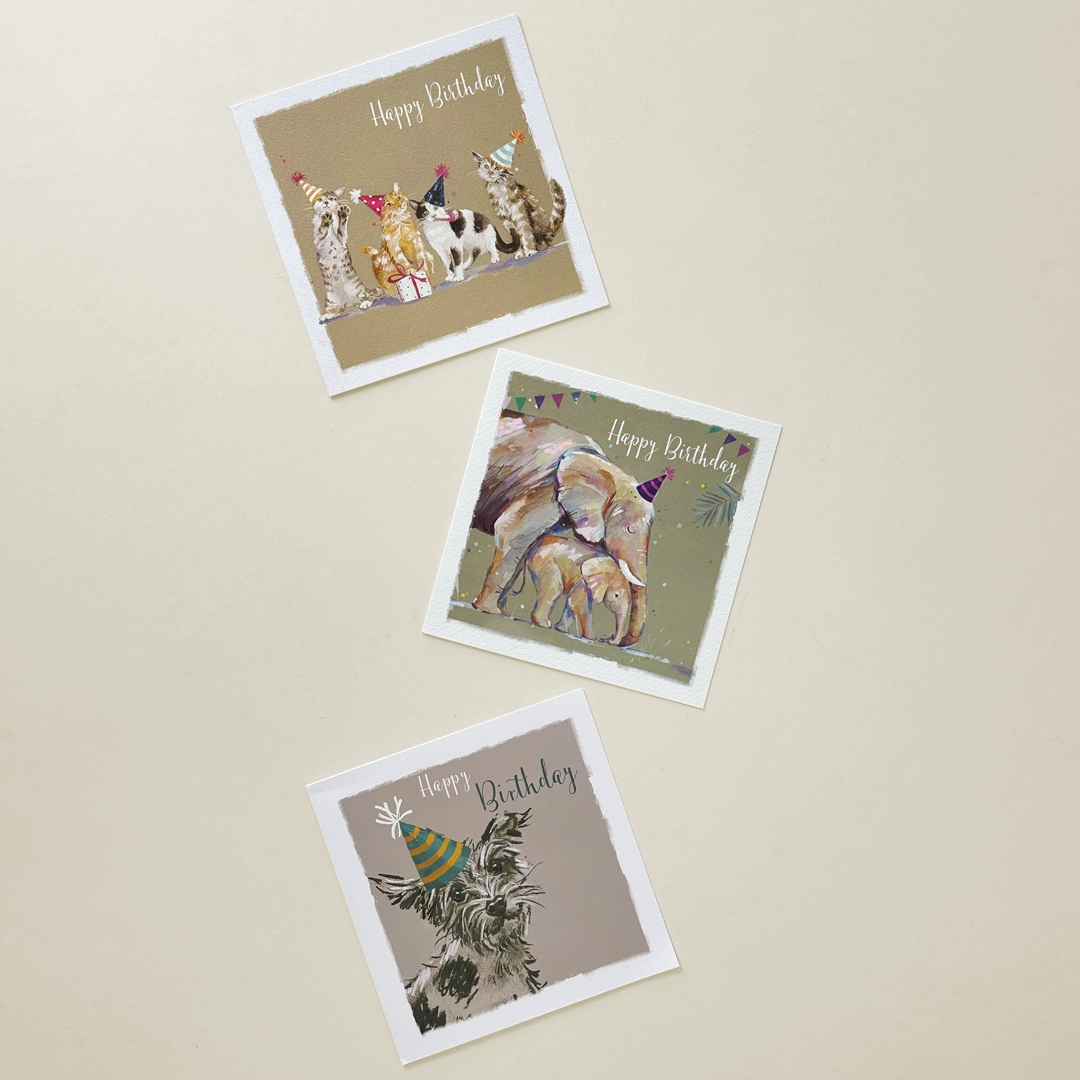 Party Animals Birthday Card Set