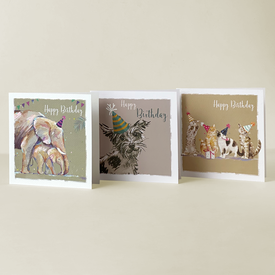 Party Animals Birthday Card Set
