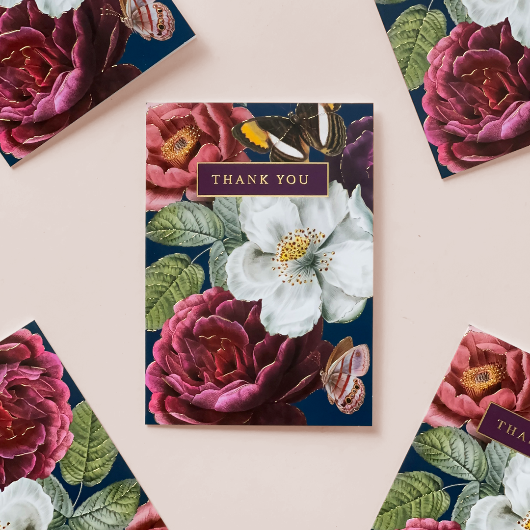 Elegant Floral “Thank You” Greeting Card