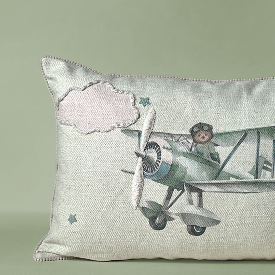 Little Aviator Bear Cushion Cover