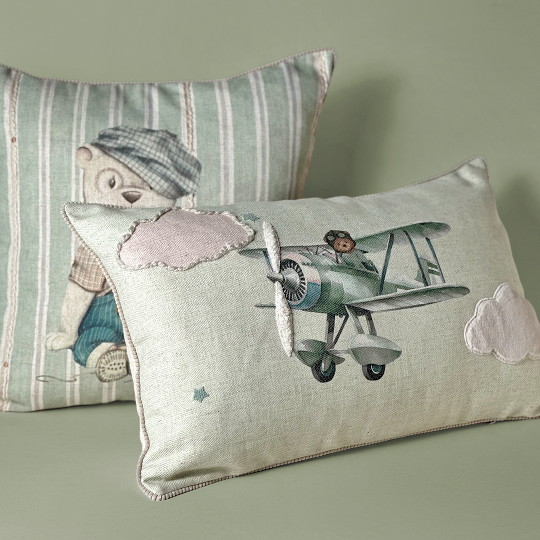 Little Aviator Bear Cushion Cover