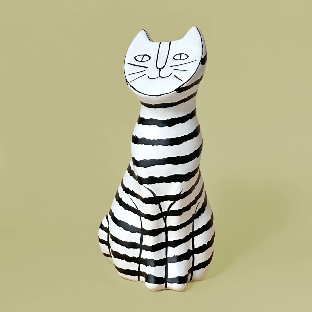 Striped Cat Sculpture