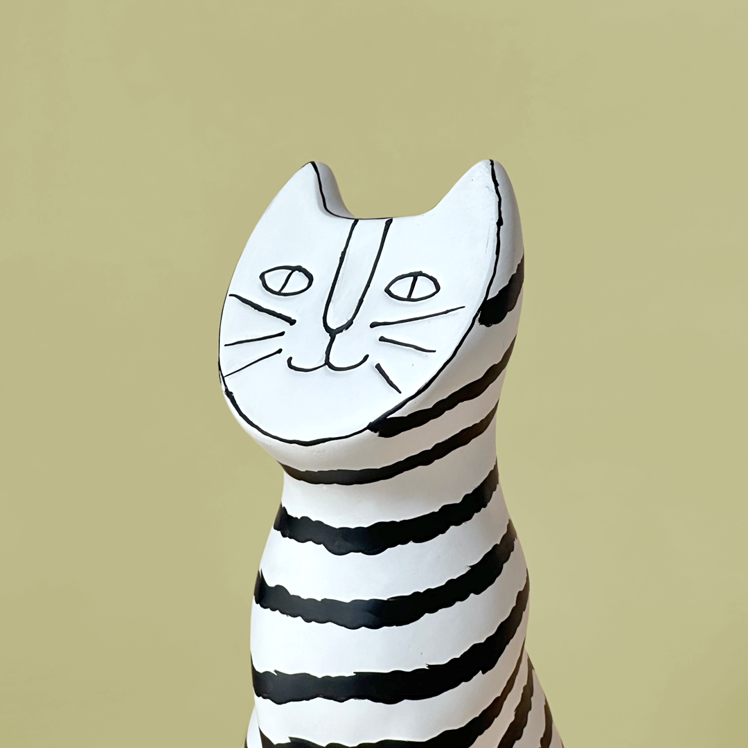 Striped Cat Sculpture