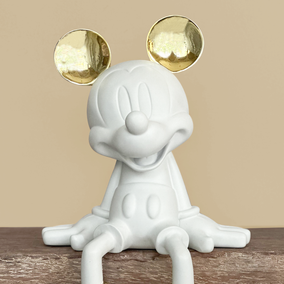 Sitting Mickey White/Gold