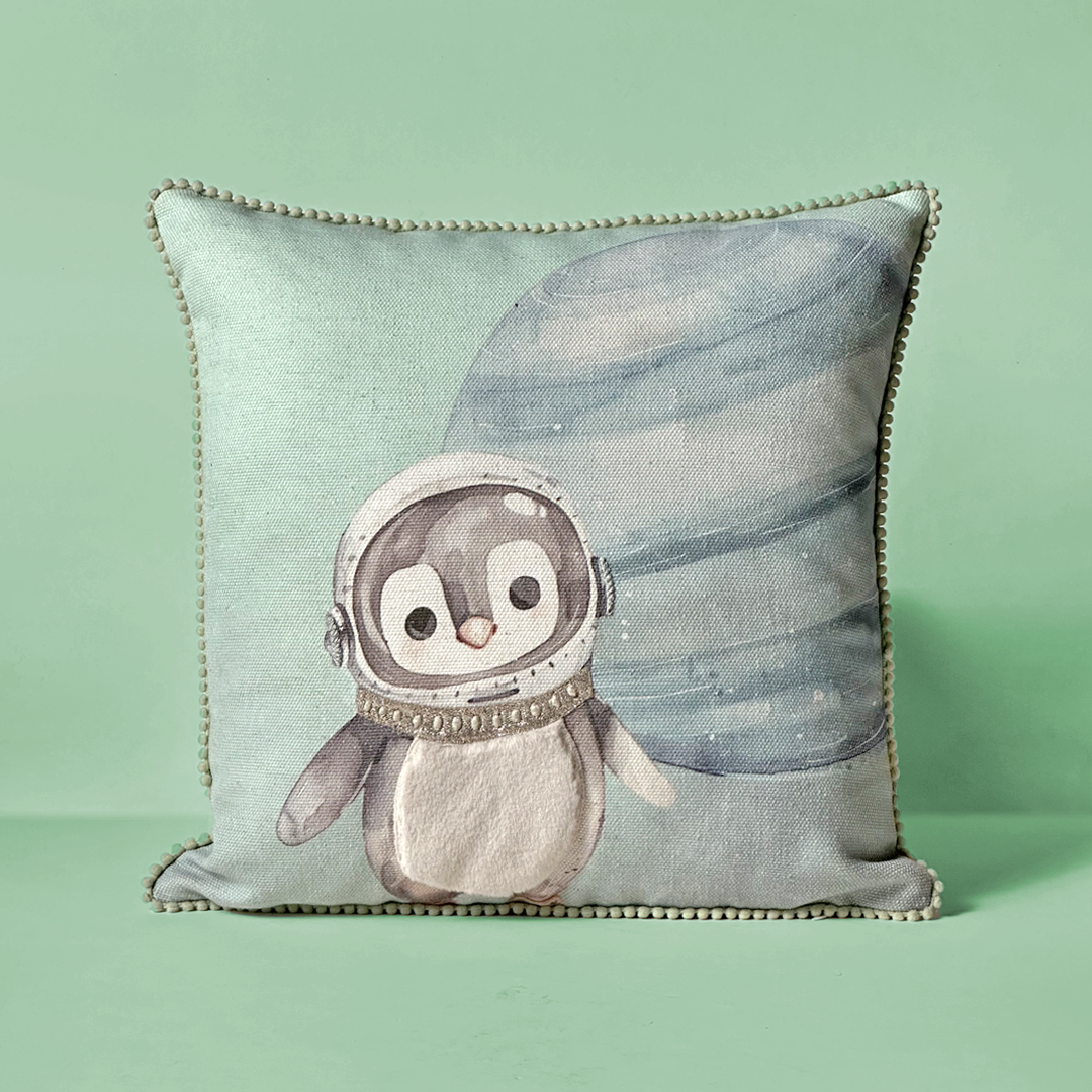 Cosmos Explorer Penguin Cushion