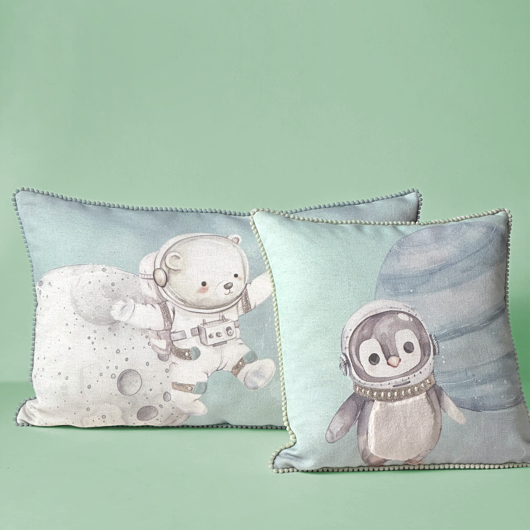 Cosmos Explorer Penguin Cushion