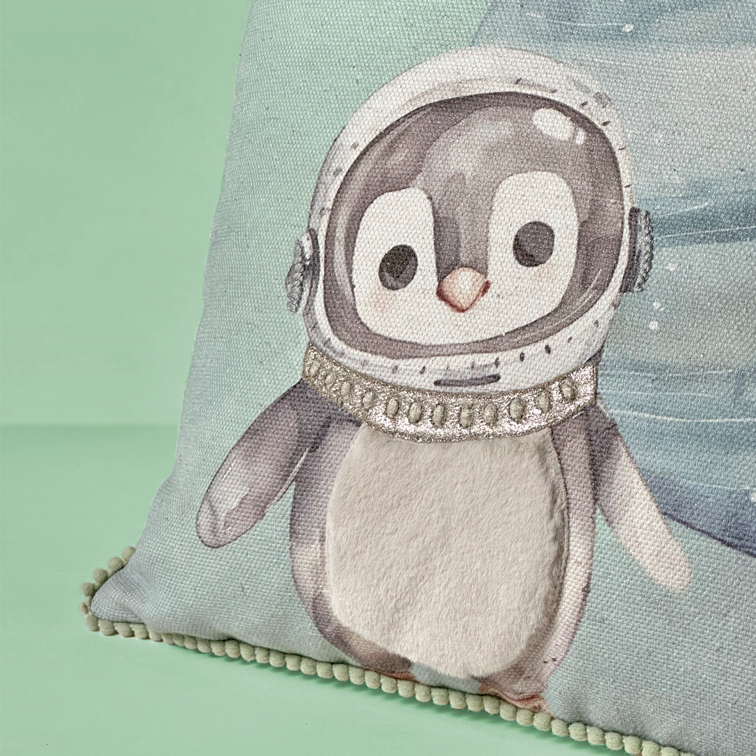 Cosmos Explorer Penguin Cushion