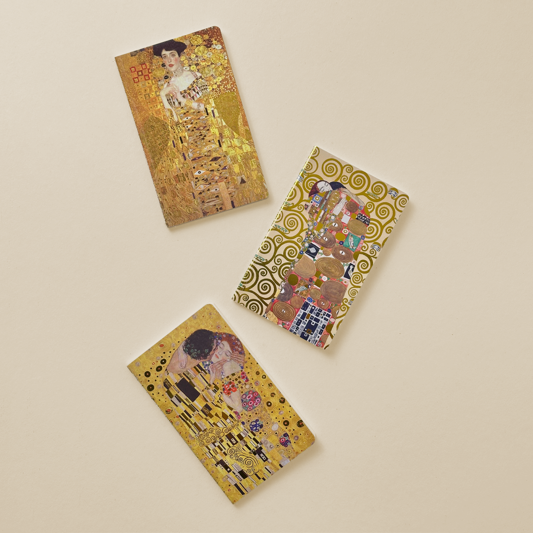 Gustav Klimt – Set of 3 Foiled Mini Notebooks