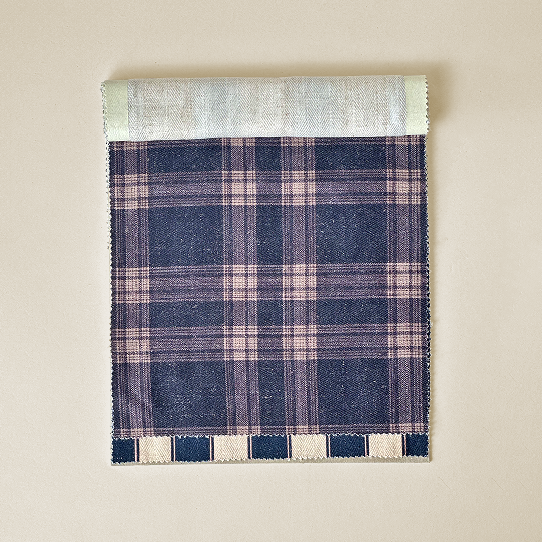 Indigo & Heather Twill Check Fabric
