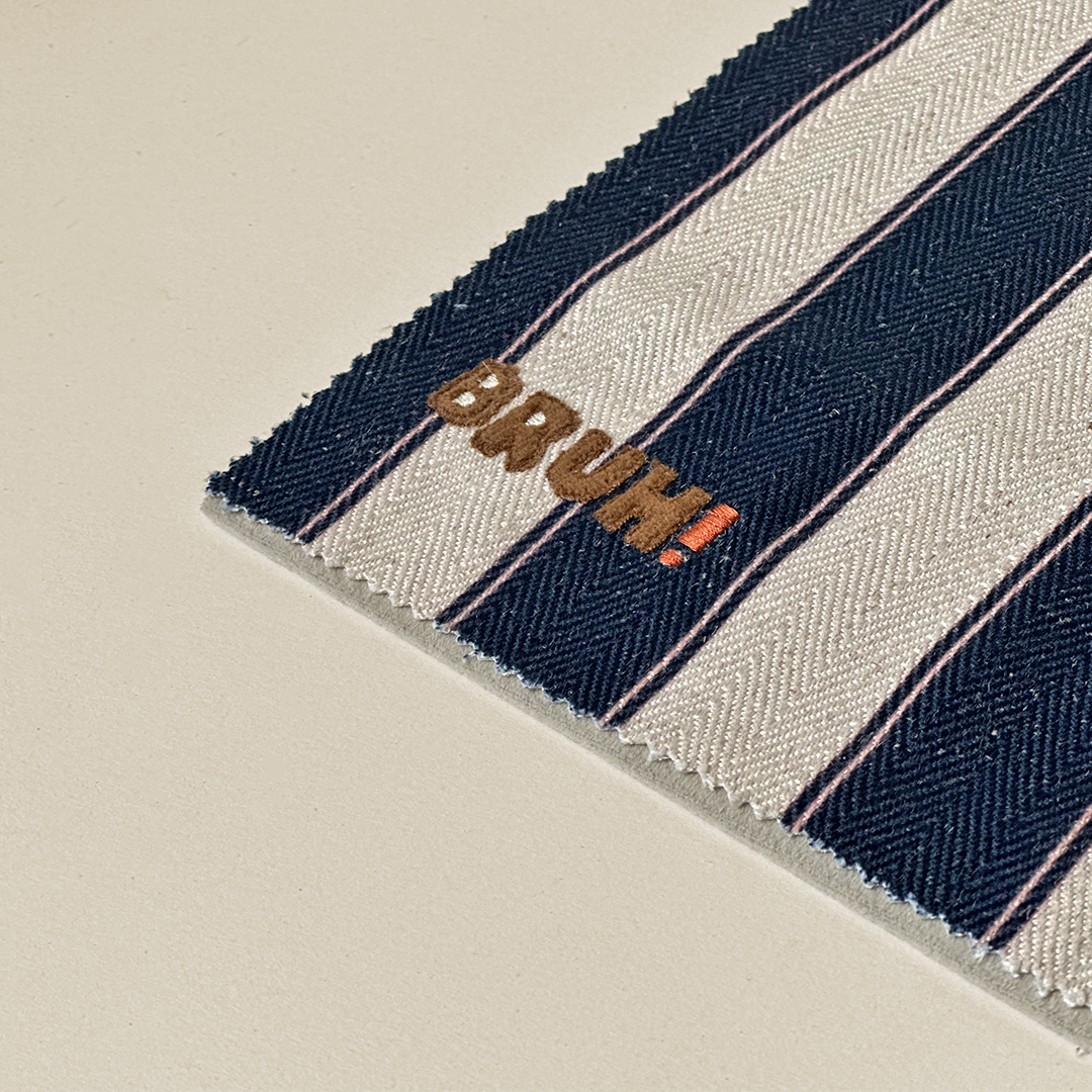 Embroidered Stripe Weave Fabric