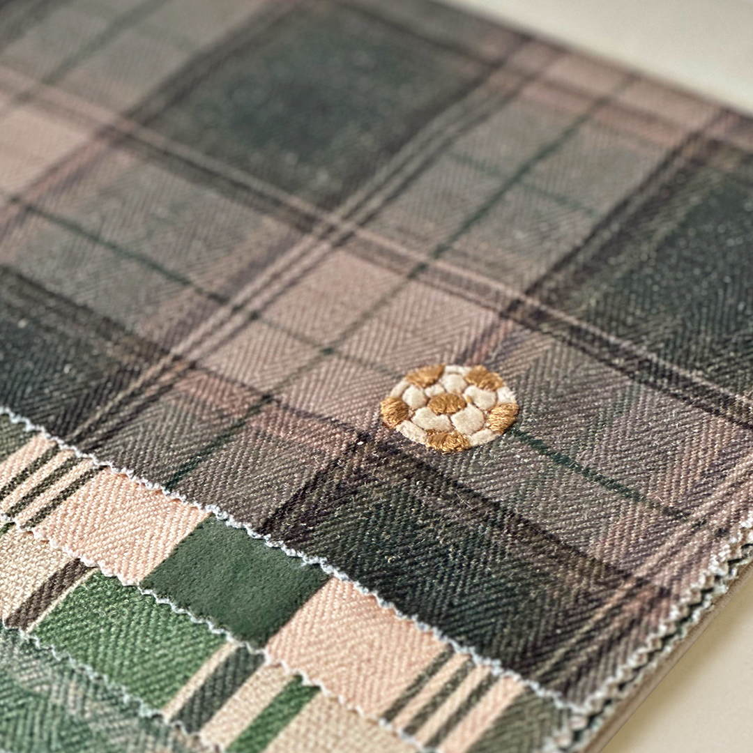 Embroidered Green Heritage Tartan Fabric