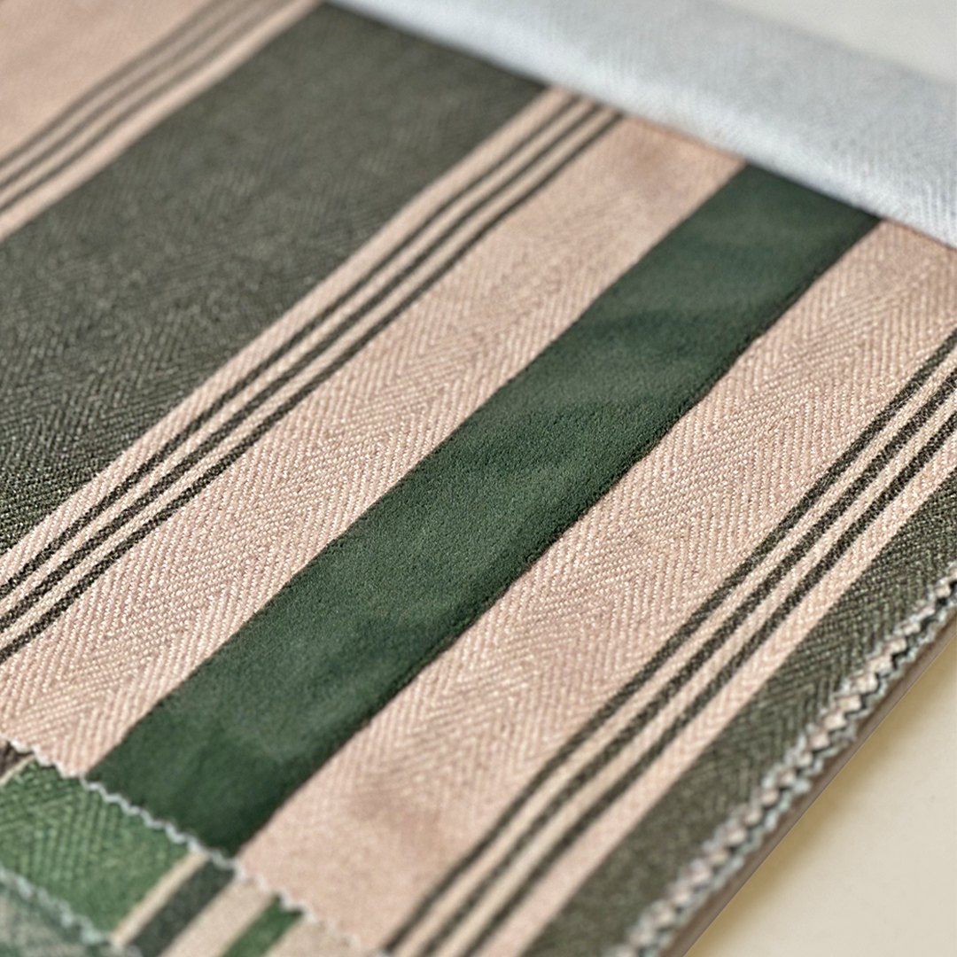 Forest & Sage Herringbone Stripe Fabric