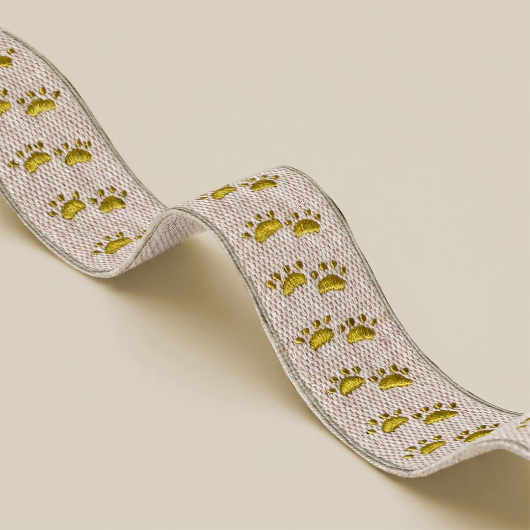 Golden Paw Print Ribbon