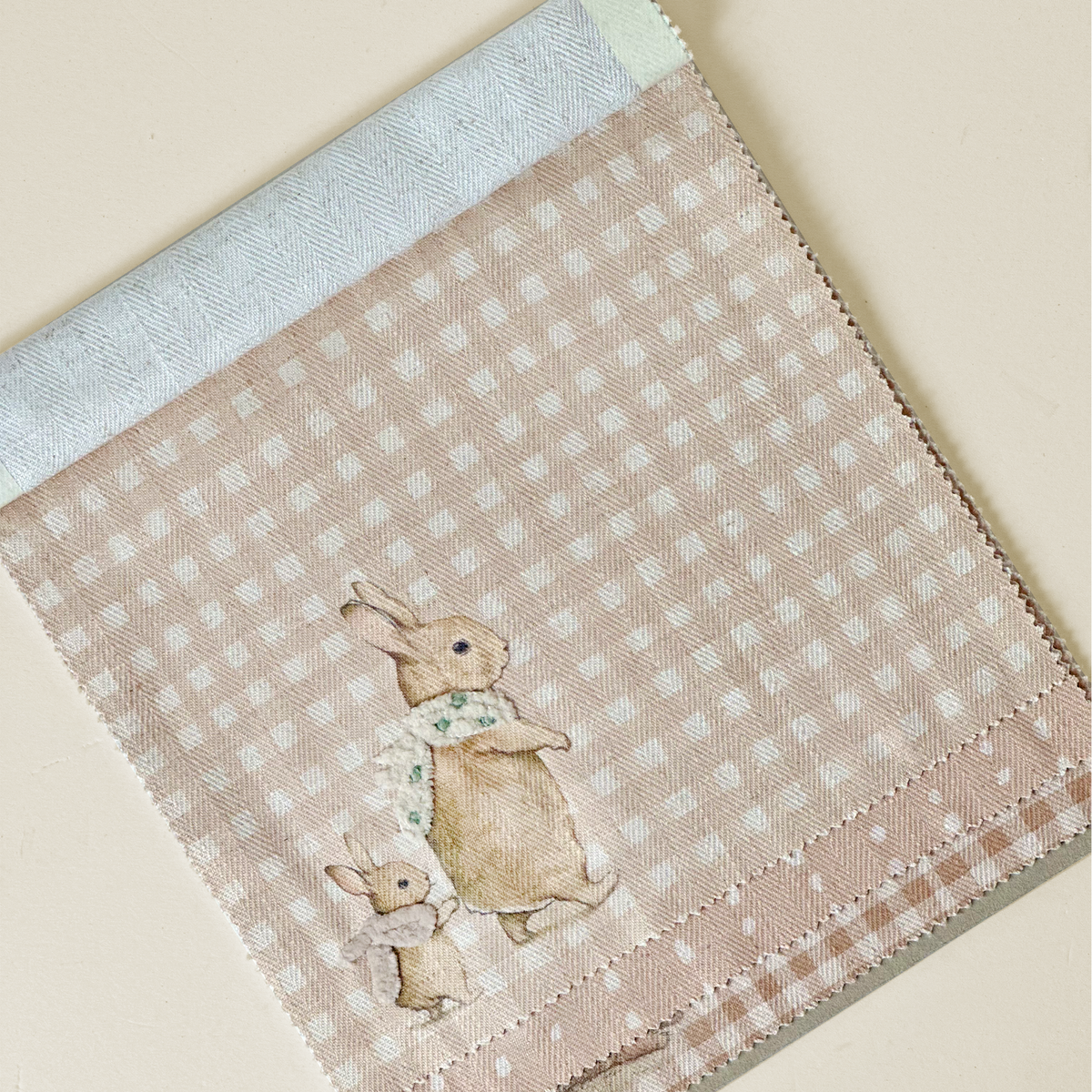 Dotted Gingham Bunny Textile