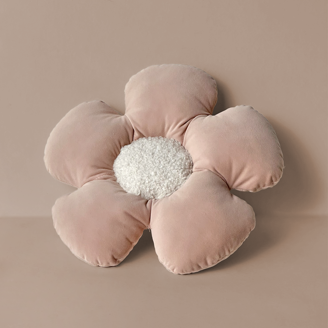 Blush Pink Flower-Shaped Cushion