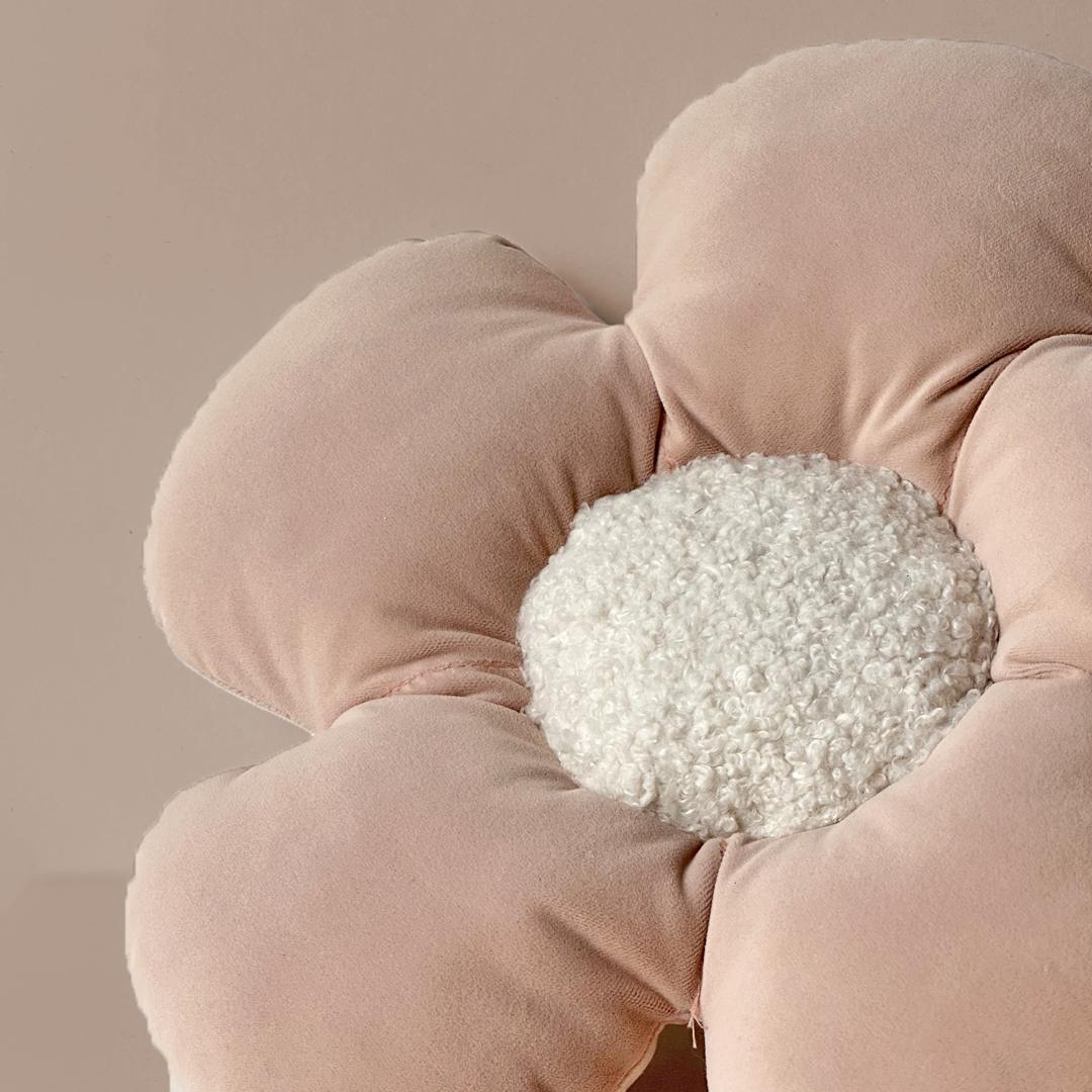 Blush Pink Flower-Shaped Cushion