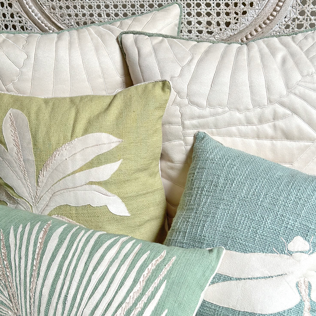 Palma embroidered cushion