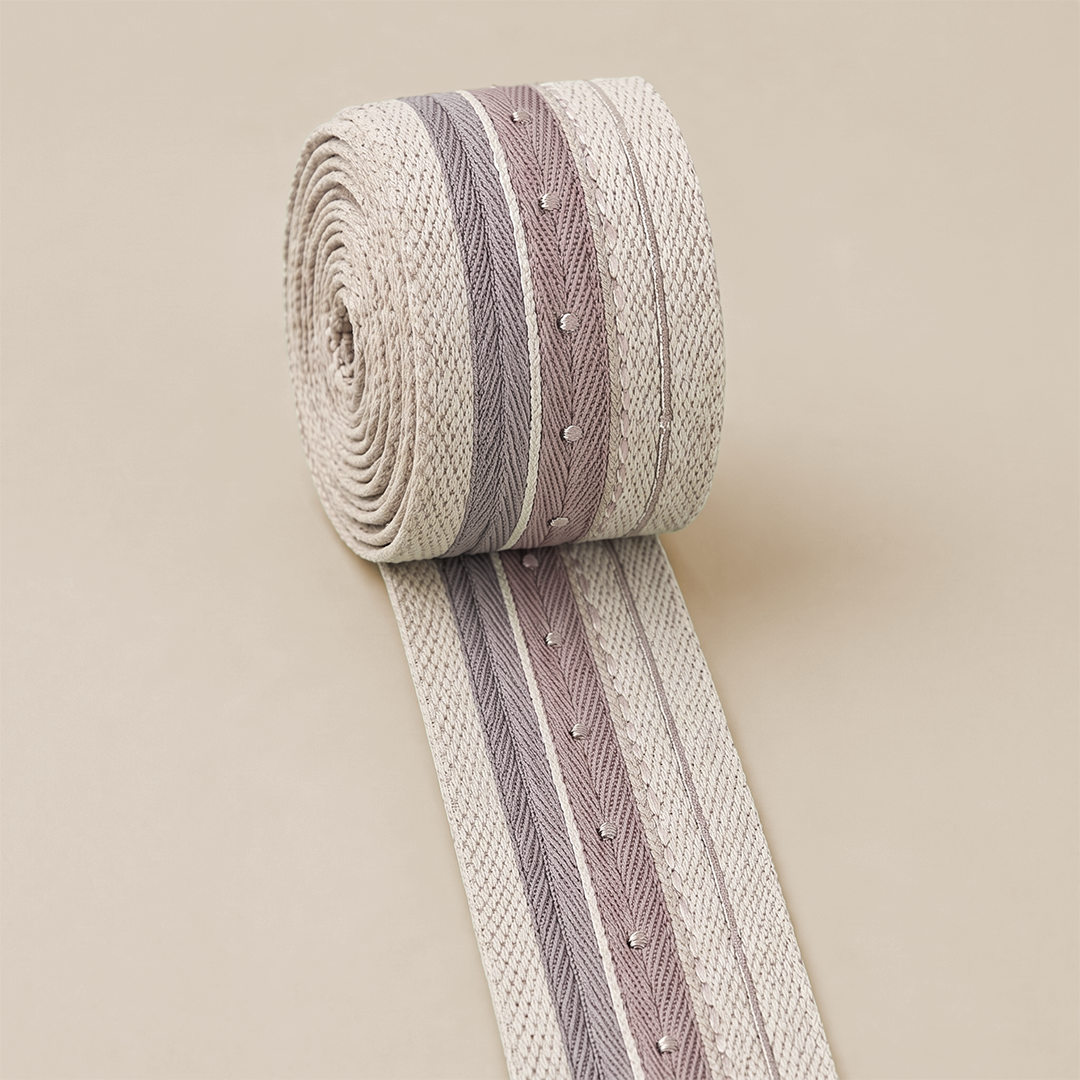 Herringbone Striped Woven Trim Ribbon