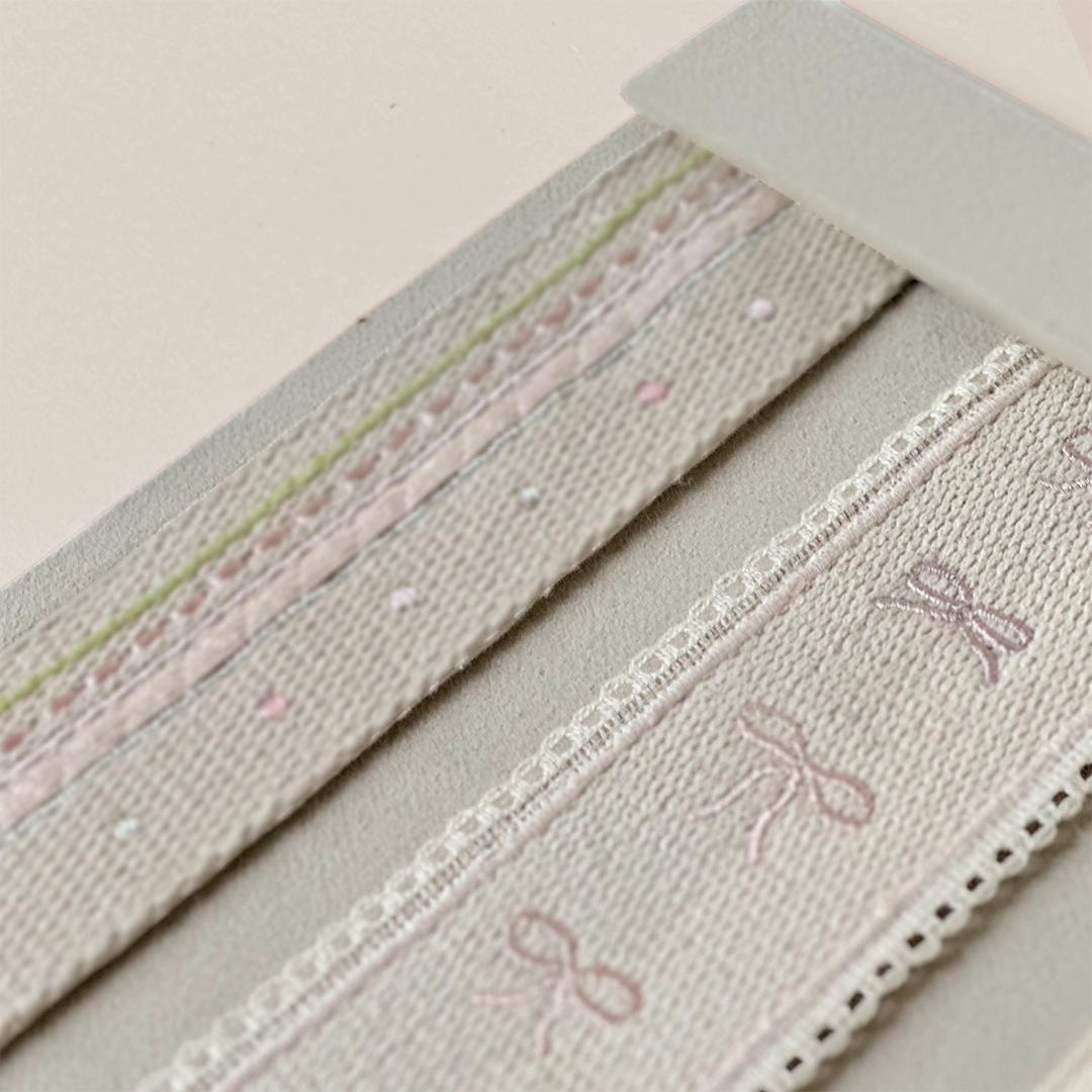 Embroidered Bow Ladder-Edge Trim