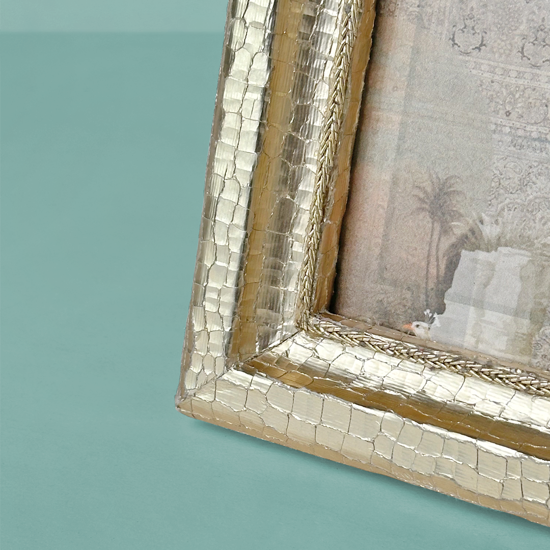 Antique Gold Textured Metal Photo Frame