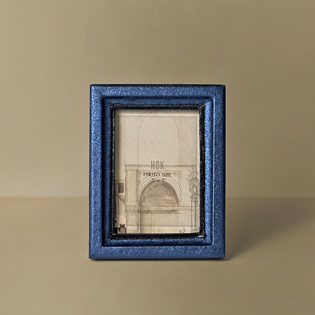 Midnight Blue Faux Leather Photo Frame