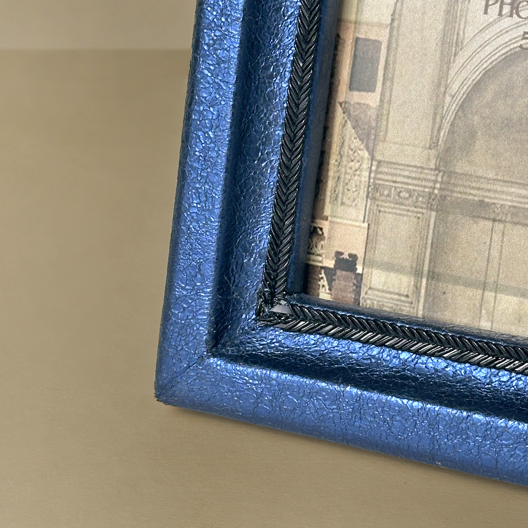 Midnight Blue Faux Leather Photo Frame