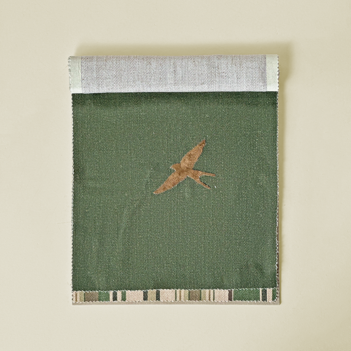 Forest Swallow Embroidered Twill