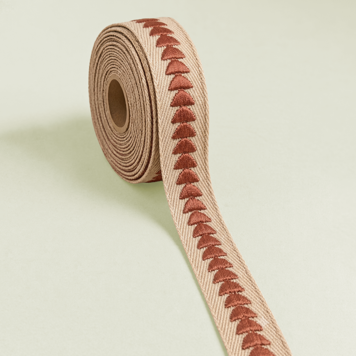 Rust Scallop Embroidered Tape Trim