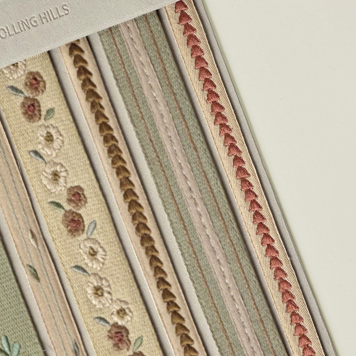 Rust Scallop Embroidered Tape Trim