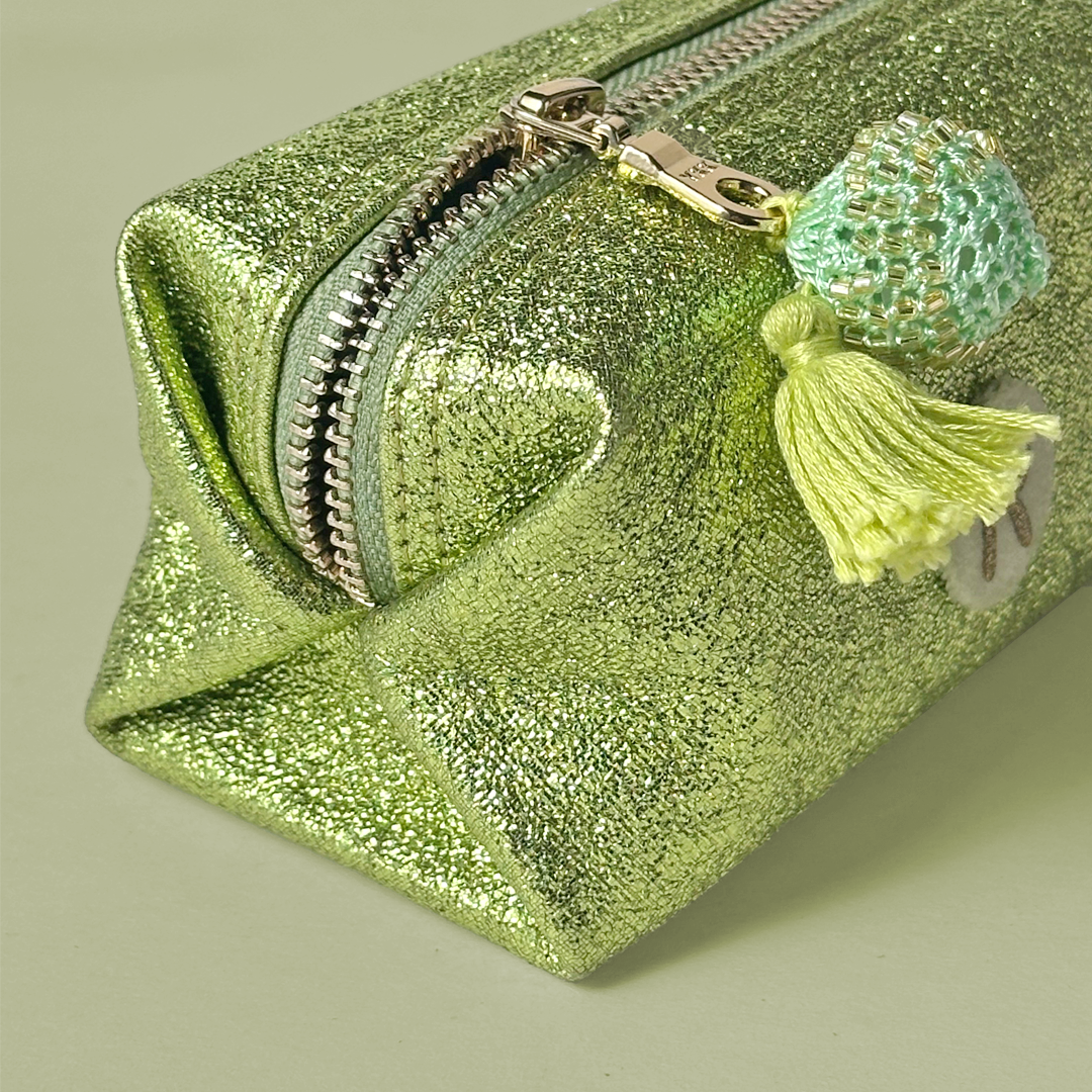 Mini Glitter Pouch - Lime green