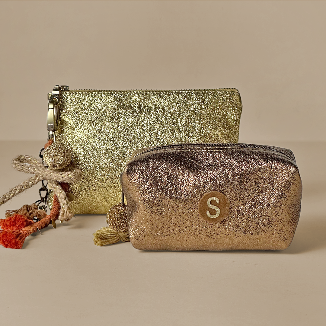 Mini Glitter Pouch - Copper