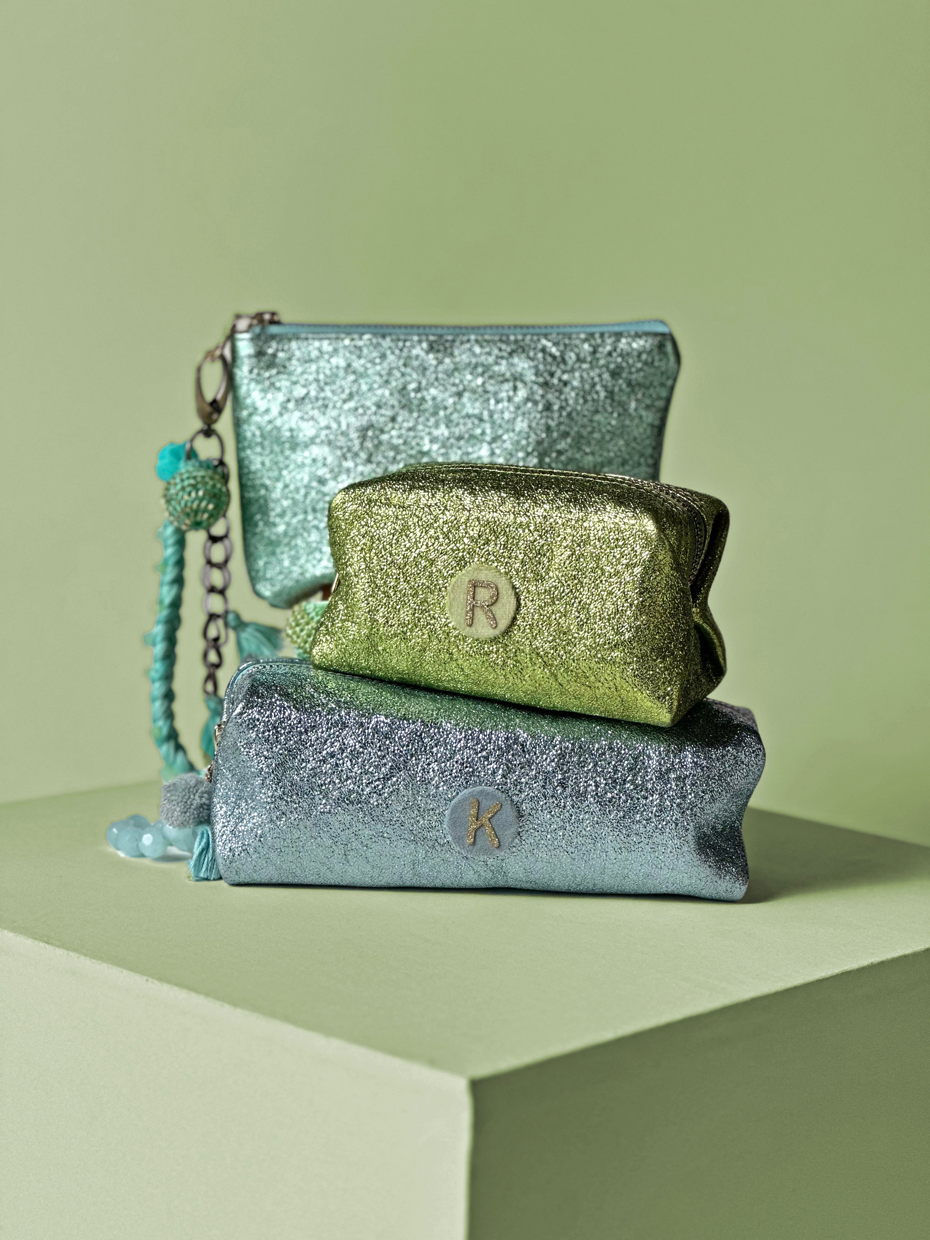 Mini Glitter Pouch - Lime green