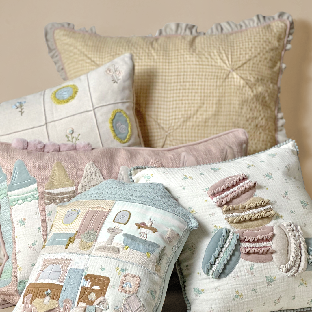 Macaron Embroidered Cushion