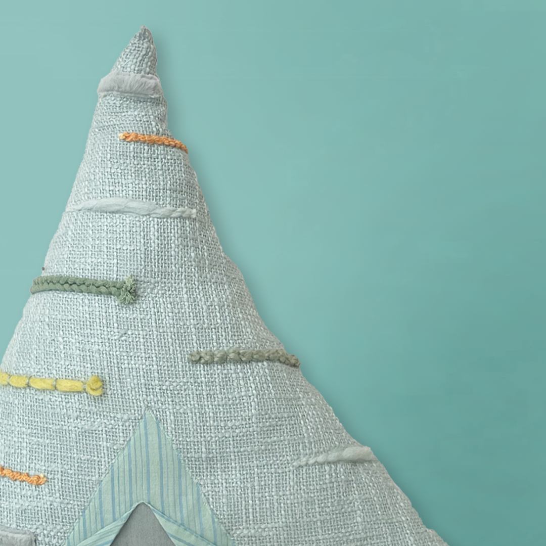 Tee Pee Large (sage) Shaped Cushion