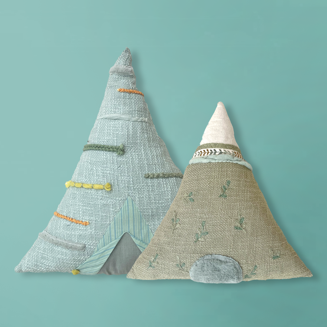Tee Pee Large (sage) Shaped Cushion