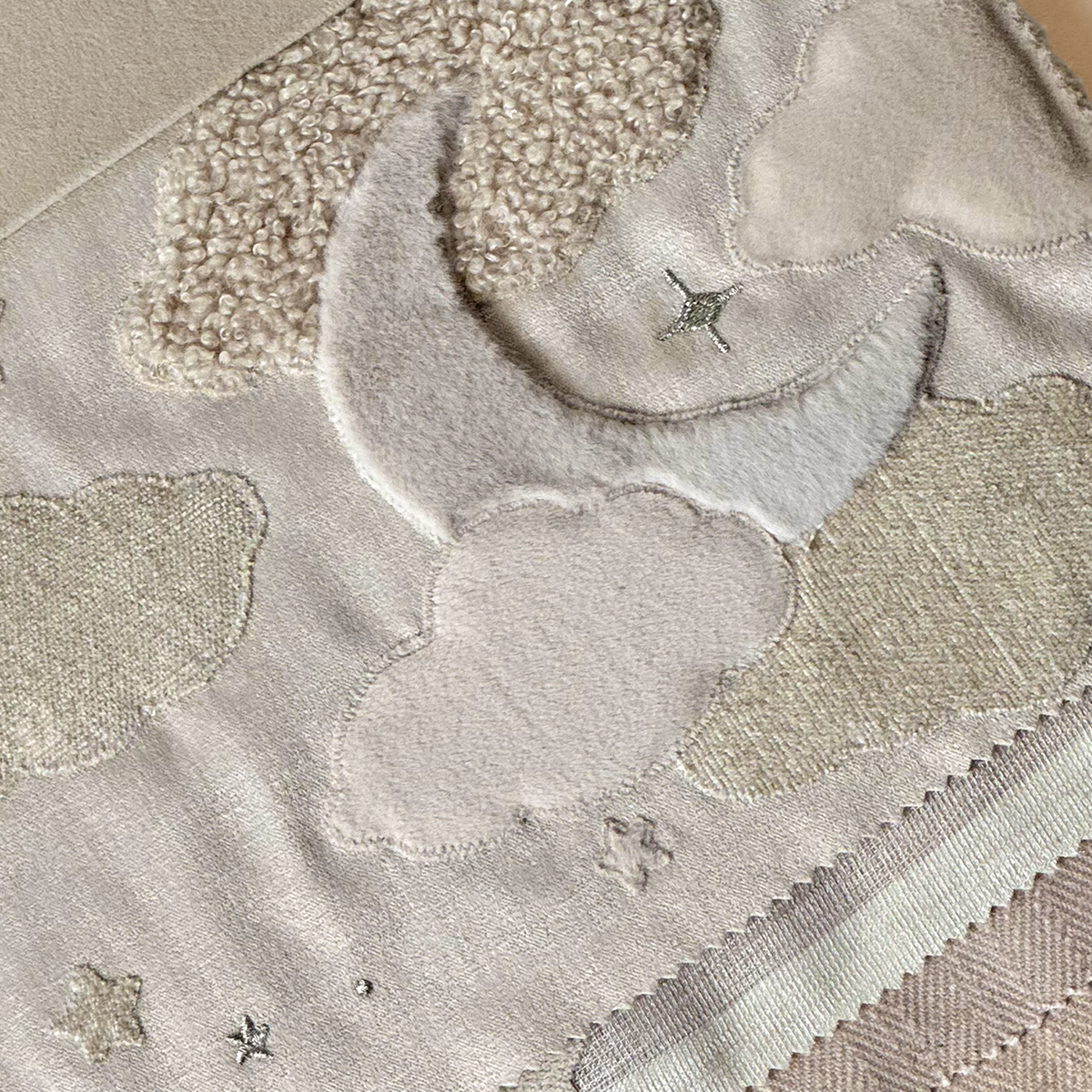 Celestial Appliqué Velvet Fabric