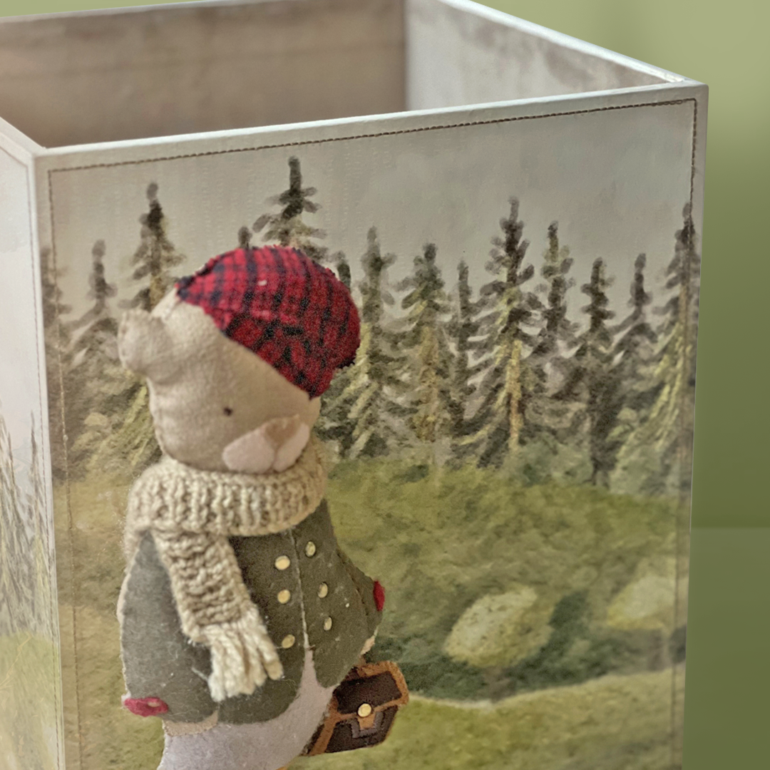 Holiday Bear Container / Wastebin