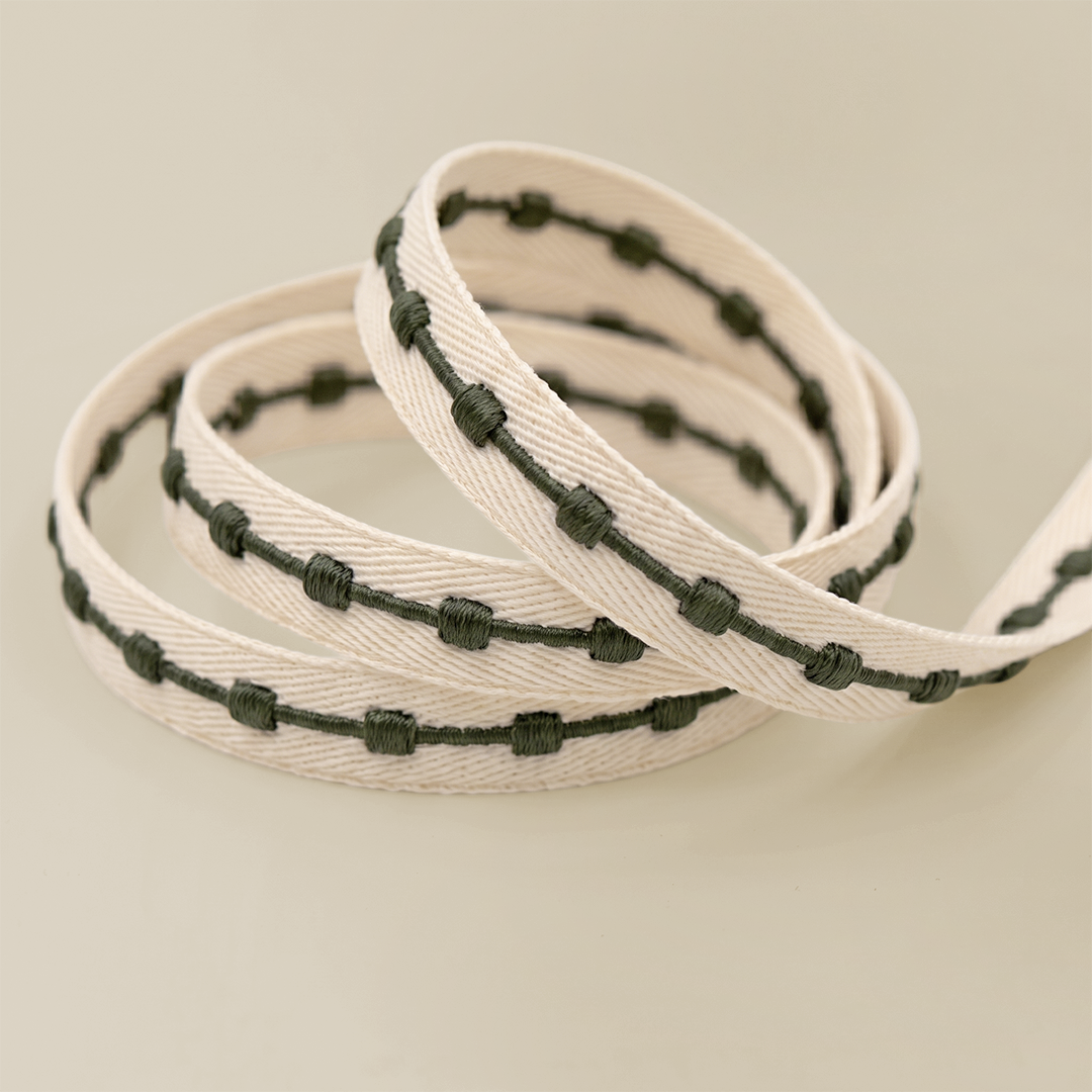 Stitched Node Twill Tape Trim