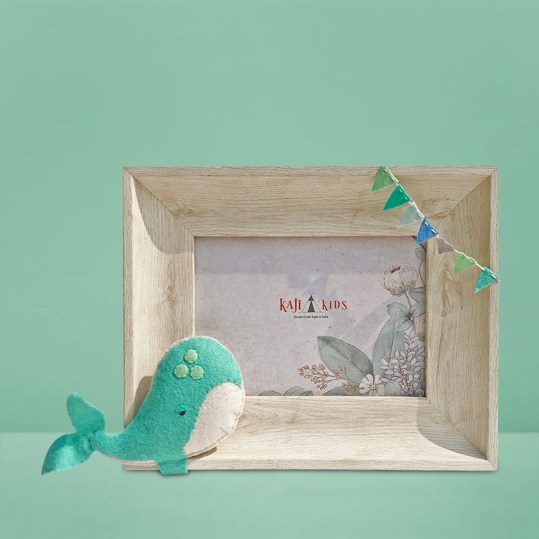 Mr Whale on a frame