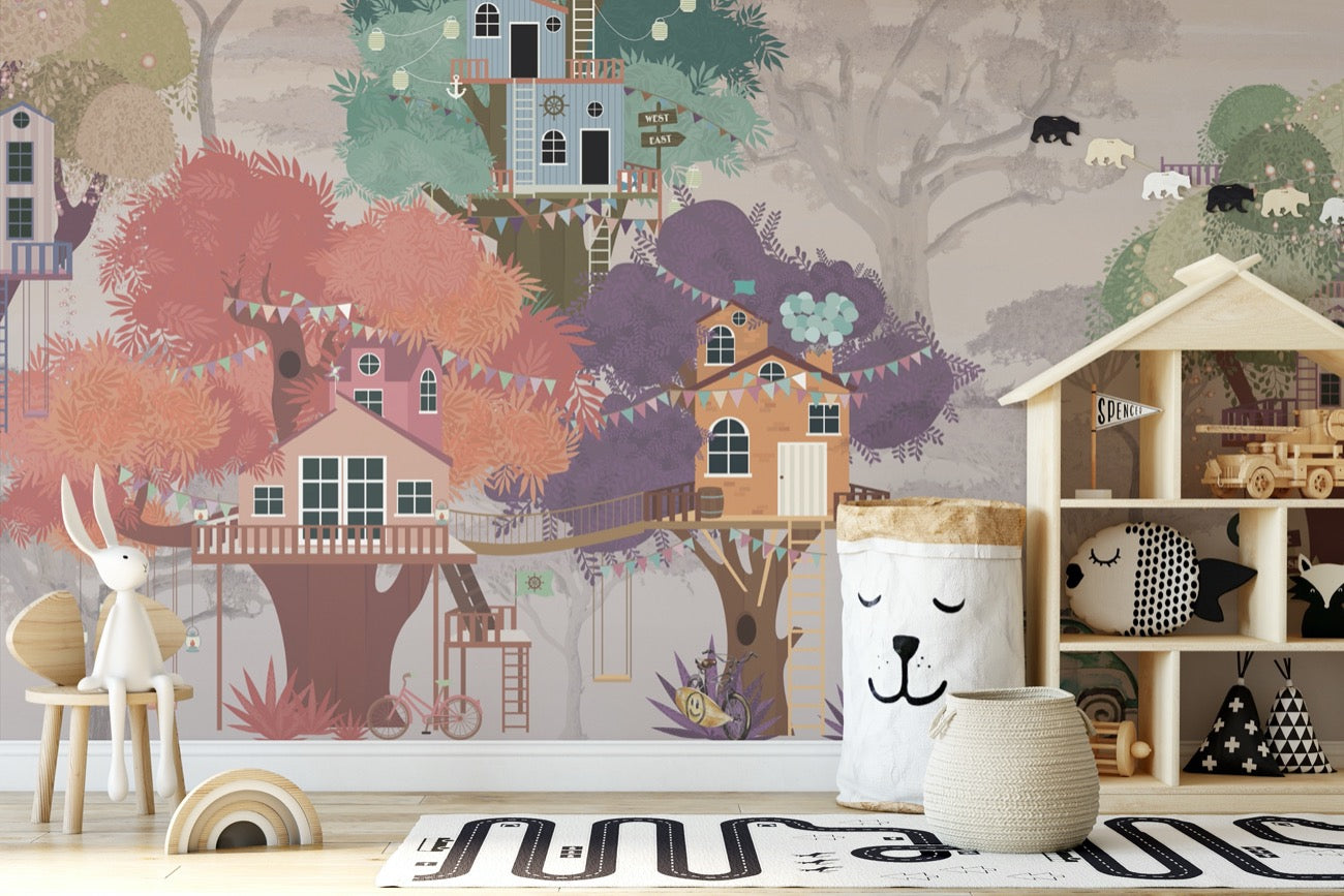 Kids Wallpaper Tree houses