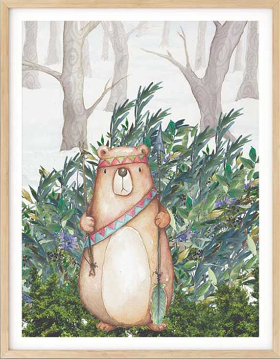 wall art decor nursery interior woodland