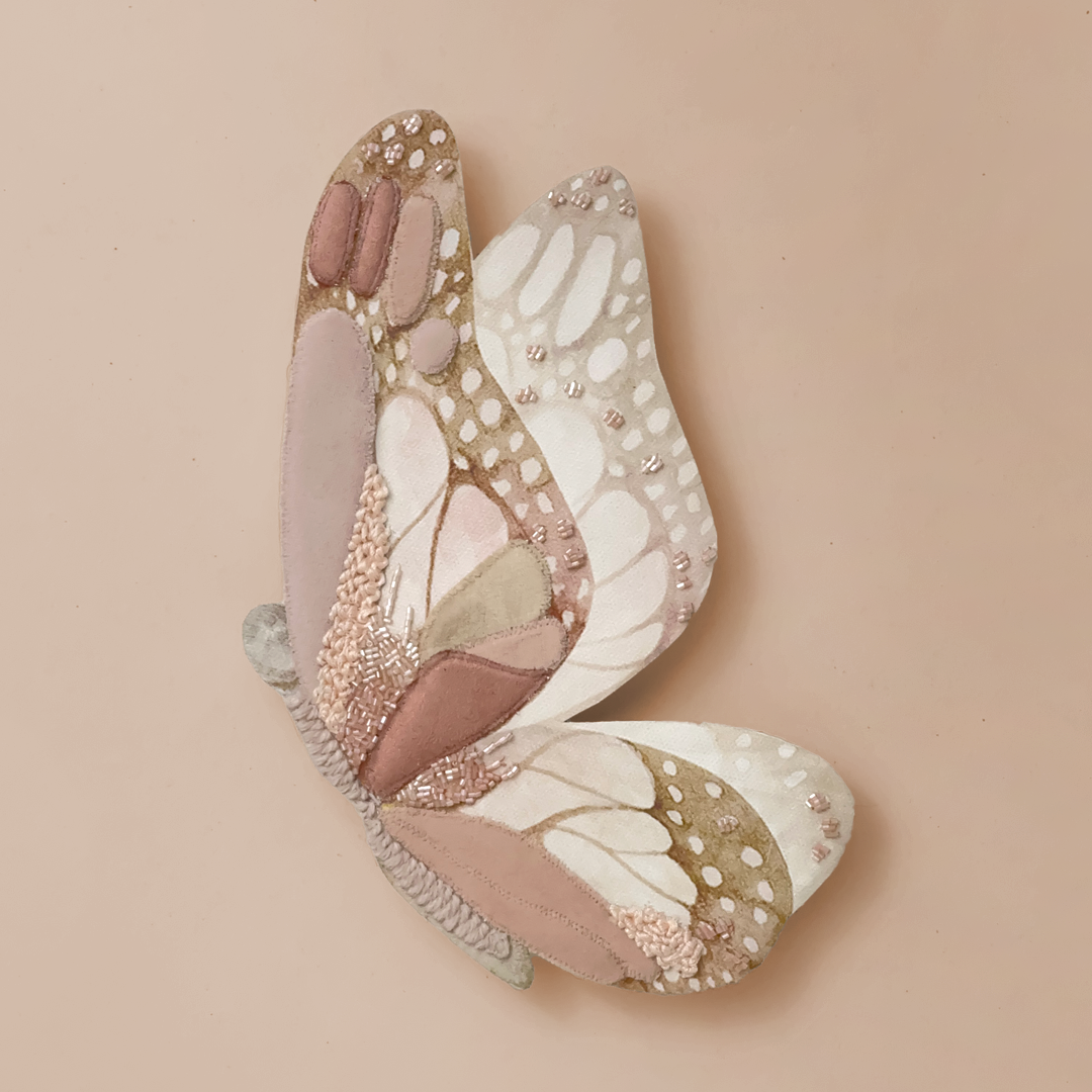 Blush Monarch 3D Butterfly Wall Art II